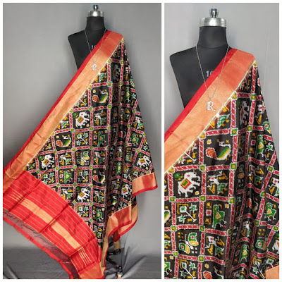 Exclusive Ikkat pure silk dupattas | pattu, chunni, salwars, chudidar, chudidar | No COD- cash on delivery | pochampallyD | 