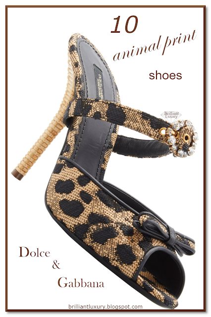 ♦Dolce & Gabbana animal print crystal embellished Raffia sandal #dolcegabbana #shoes #brilliantluxury