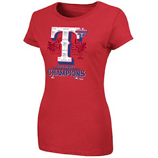 Women's Texas Rangers American League Championship T-Shirts