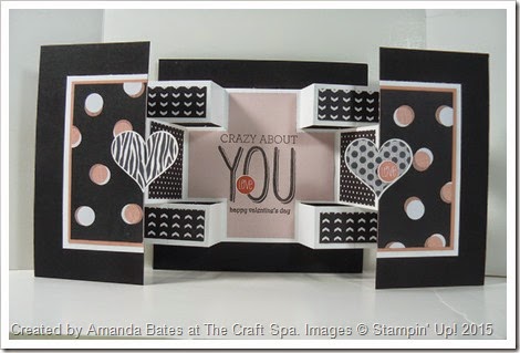 Groovy Love, Valentine Square Double Display Card. The Craft Spa 001