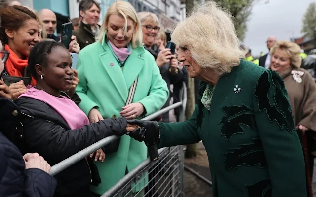 Queen Camilla visited the Coffey’s Butchers, Arcadia Delicatessen and Knotts Craft Bakery in Belfast