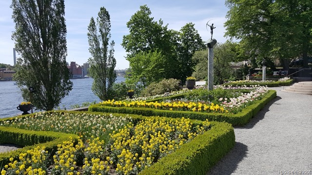 Statue of archer on pillar in Garden at Prins Eugen’s Waldemarsudde Djurgården in Stockholm 