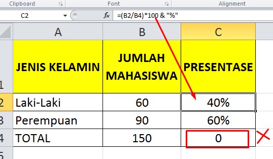 Mengubah Angka ke Persen