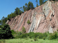 Mostra de l'anticlinal d'Oló a la riera