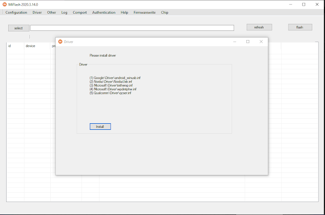 Search USB drivers in Unpack MIUI ROM Flashing Tool