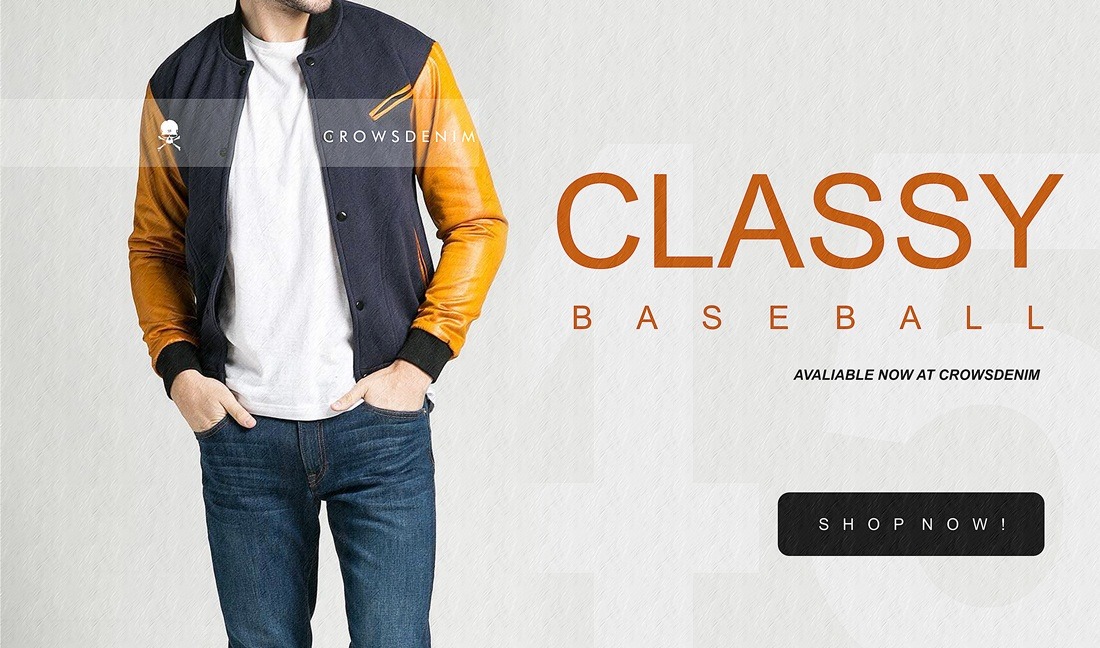 classy baseball crowsdenim fashion pria terbaru