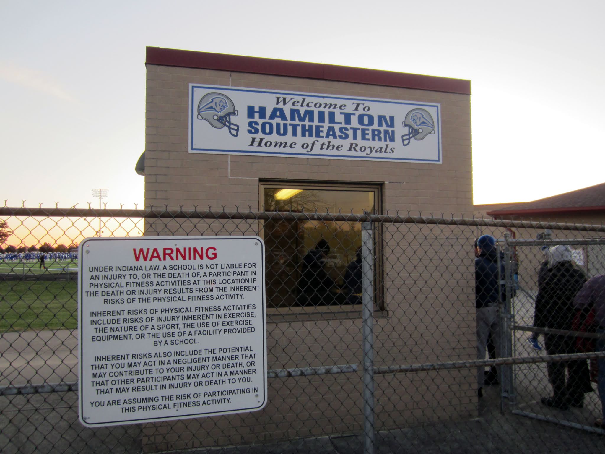 Entrance gate at Hamilton Southeastern High School's Royals Stadium