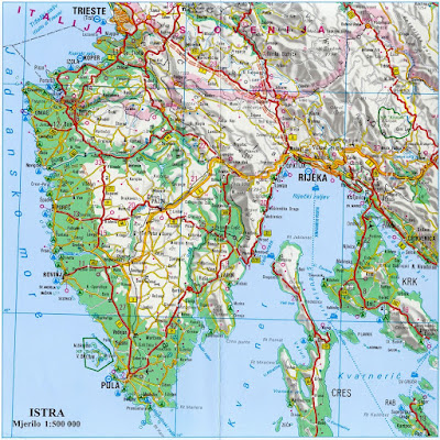 Mapa Istria, Croacia