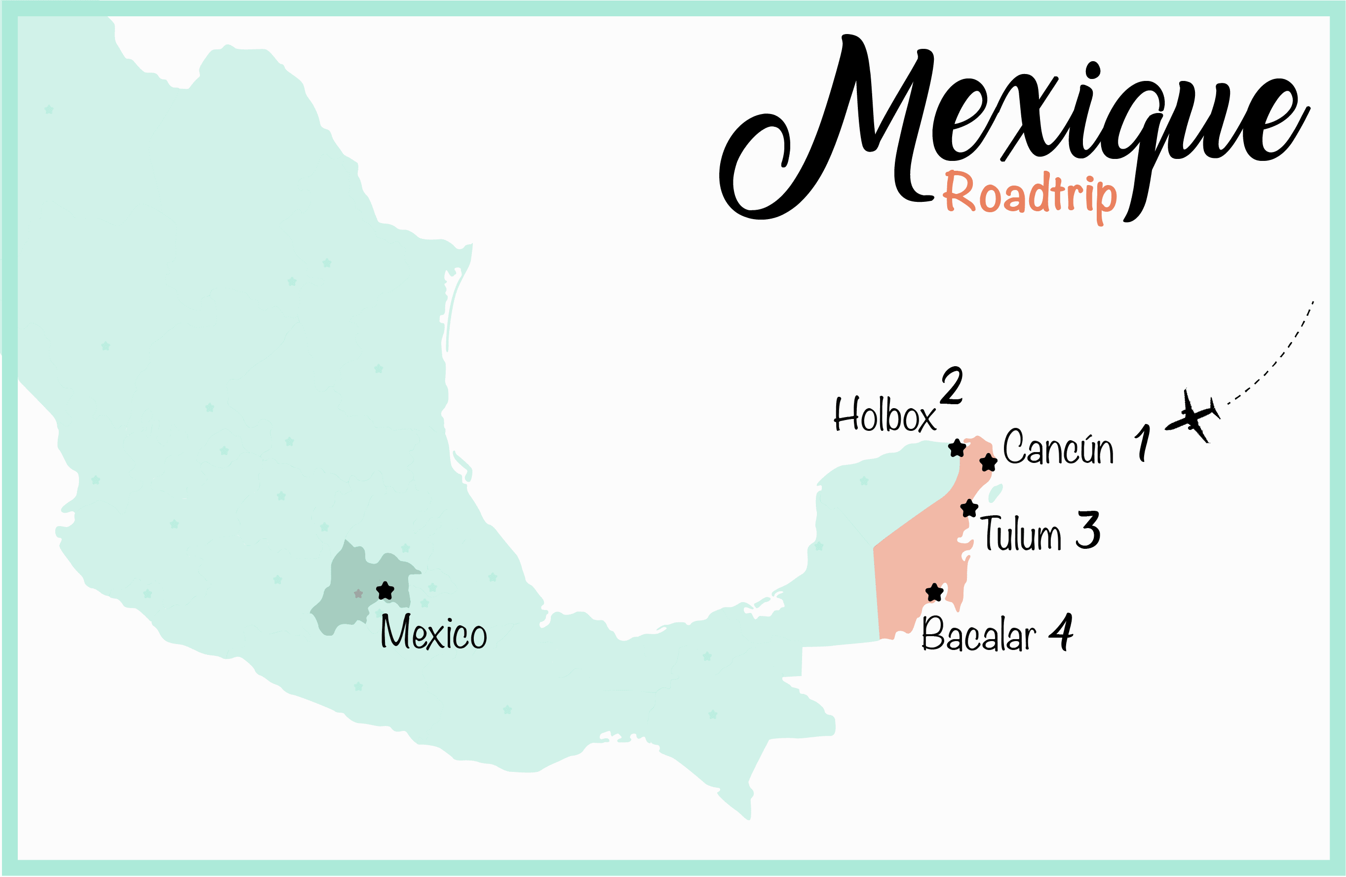 Mexique carte roadtrip Quintana Roo