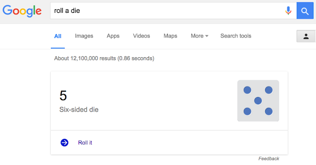 Google Easter Eggs - roll a die