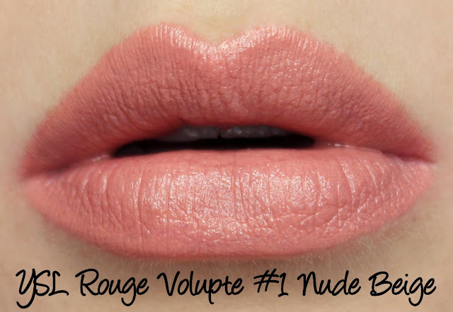 YSL Rouge Volupte Lipstick - Nude Beige Swatches & Review