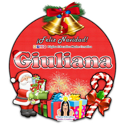 Nombre Giuliana - Cartelito por Navidad nombre navideño
