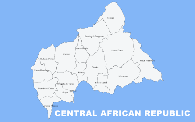 image: Administrative Divisions Central African Republic Map