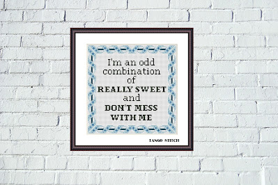 I'm an odd combination funny sarcastic cross stitch pattern, Tango Stitch