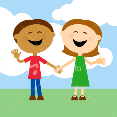 Children Holding Hands Banner Vector Illustration