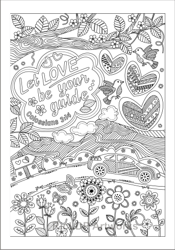 Let love be your guide coloring page