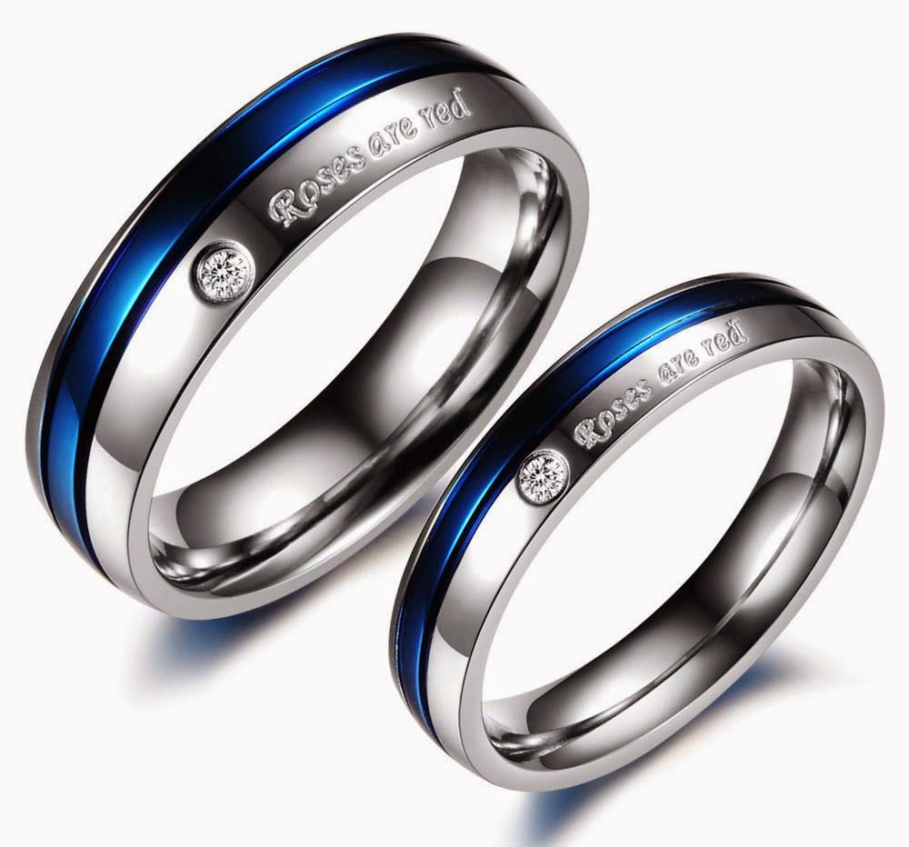 Cheap blue diamond wedding rings