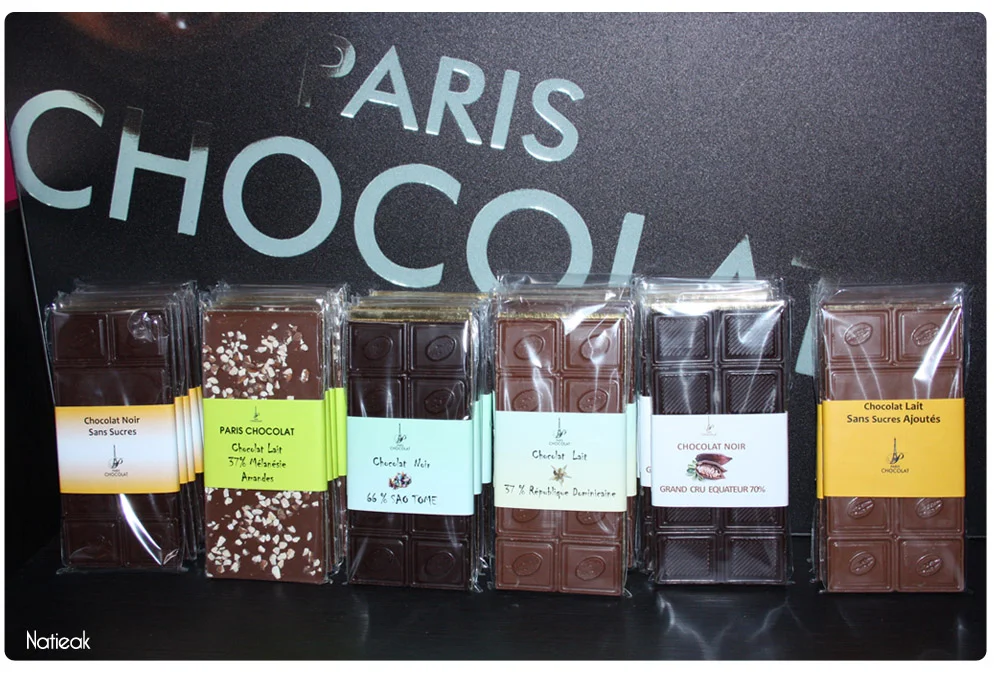 tablettes de chocolat de Paris Chocolat