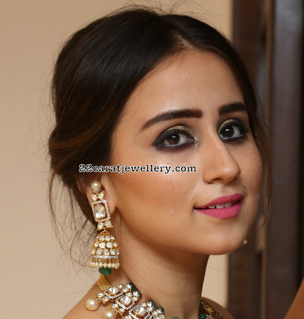 Simrath Juneja Polki Jhumkas Grandeur Choker