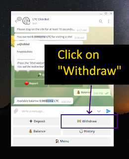 Click on Withdraw menu item