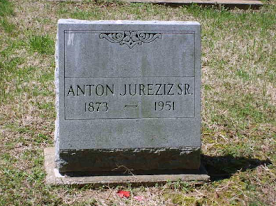 gravestone of Anton Jureziz Sr in Mascoutah Illinois cemetary