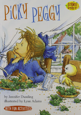 Picky Peggy, part of children's book review list about picky eaters