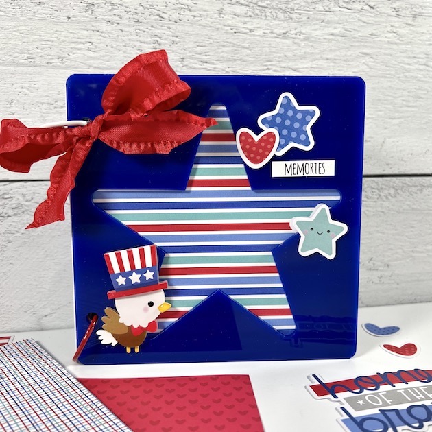 Memorial Day & July 4th Scrapbook Album with Star and Eagle