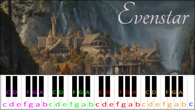Evenstar (Lord of the Rings) Piano / Keyboard Easy Letter Notes for Beginners