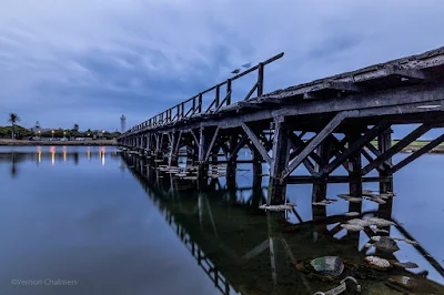 Copyright Vernon Chalmers: Wooden Bridge Before Sunrise - Woodbridge Island Cape Town