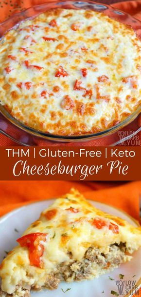 KETO LOW CARB CHEESEBURGER PIE (GLUTEN FREE, THM)  #low carb diet #low carb foods