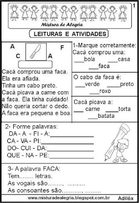 Leitura com a letra F