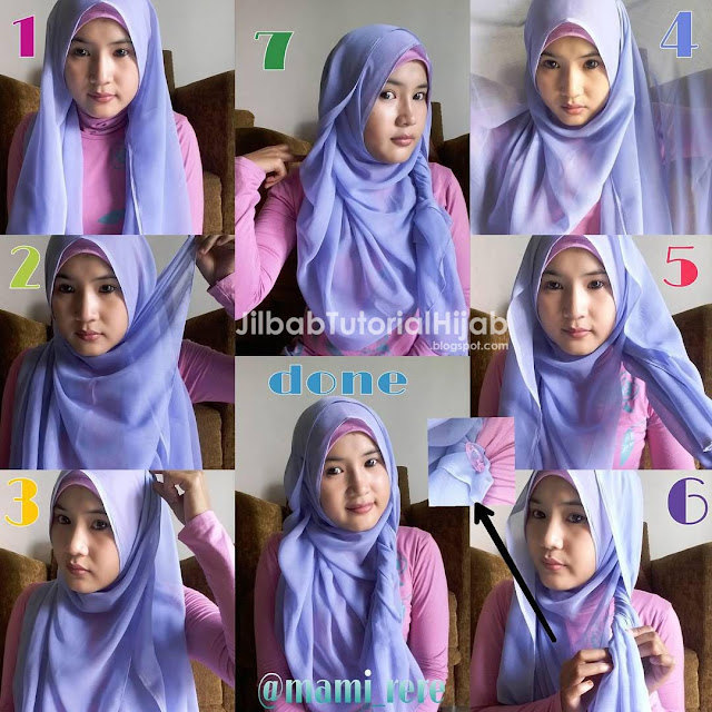 tutorial hijab segi empat untuk wajah bulat sehari-hari terbaru