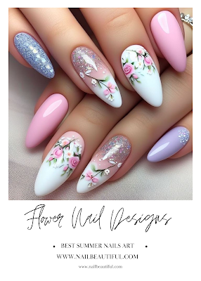 Easy flower Nails ART Design