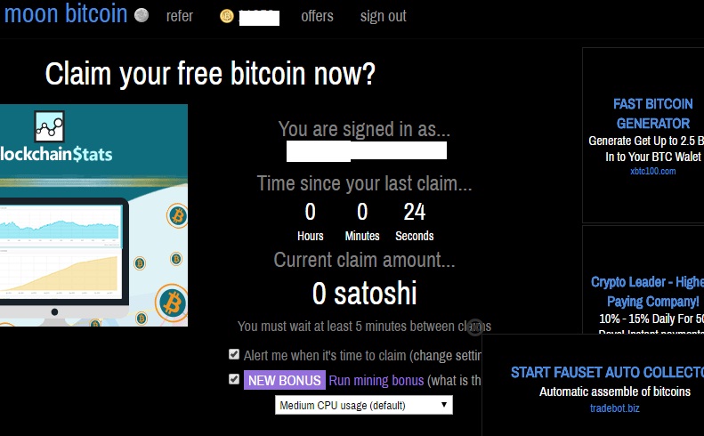 Easy Way To Make Money Online Claiming Bitcoins From Moon Bitcoin - 