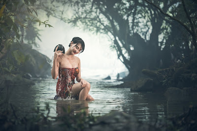 bathing woman