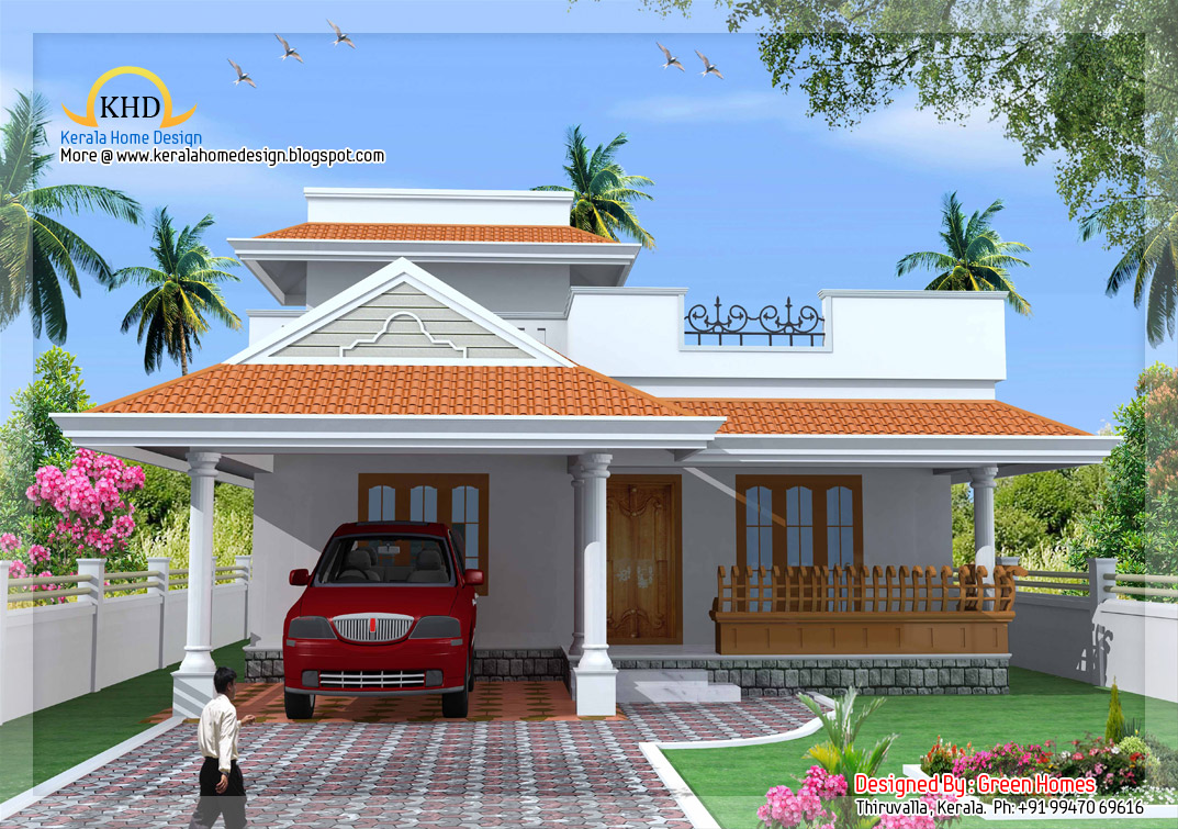 Kerala style single floor house  plan  1500 Sq Ft home  