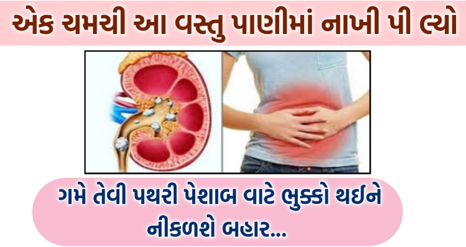 એક ચમચી આ વસ્તુ પાણીમાં નાખી પી લ્યો ગમે તેવી પથરી પેશાબ વાટે ભુક્કો થઈને નીકળશે બહાર