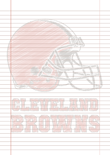Papel Pautado Cleveland Browns rabiscado PDF para imprimir na folha A4