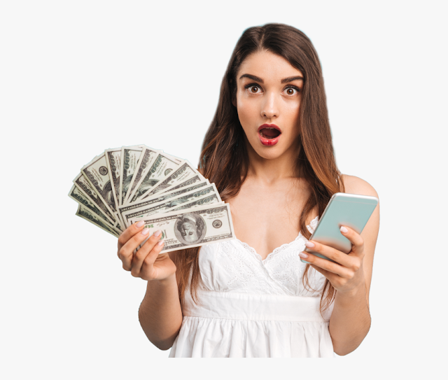 Woman Make Money with Her Smartphone