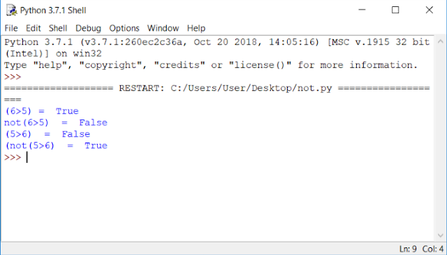 artcafe blog python programming not operators result