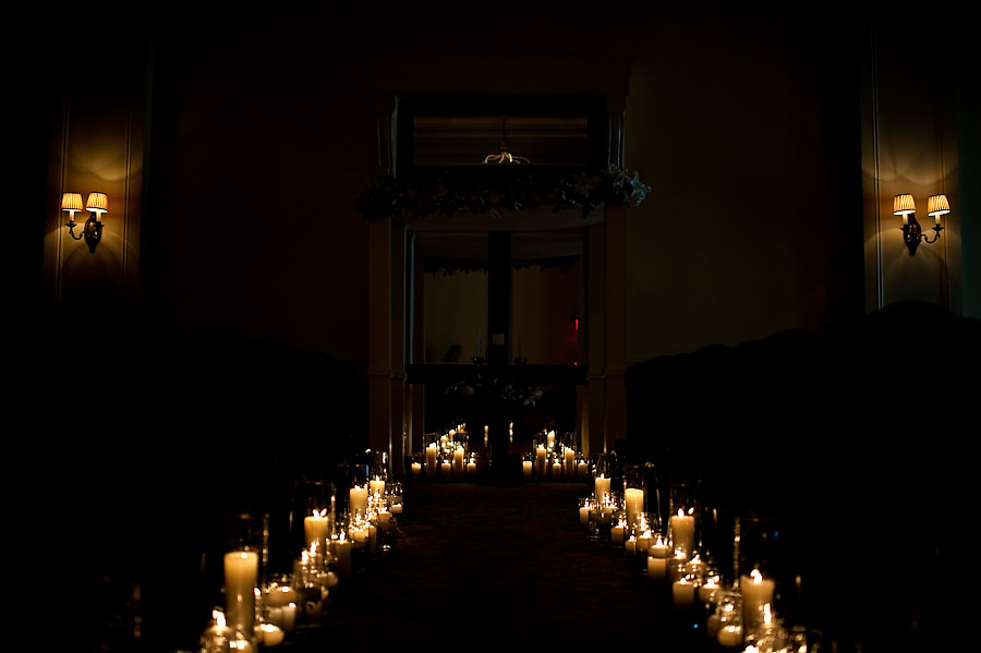 For Whitney and Kyle's wedding ceremony we created a solid candlelit aisle