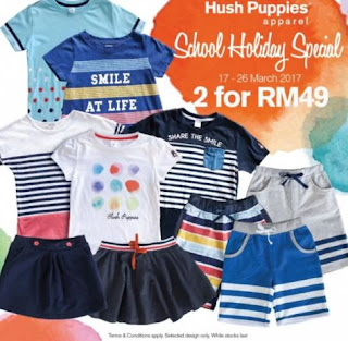 Hush Puppies Apparel Malaysia School Holiday Kid Outfit Offer 2 for RM49 (17 March - 26 March 2017)