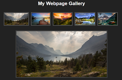 Screenshot of image gallery with thumbnails