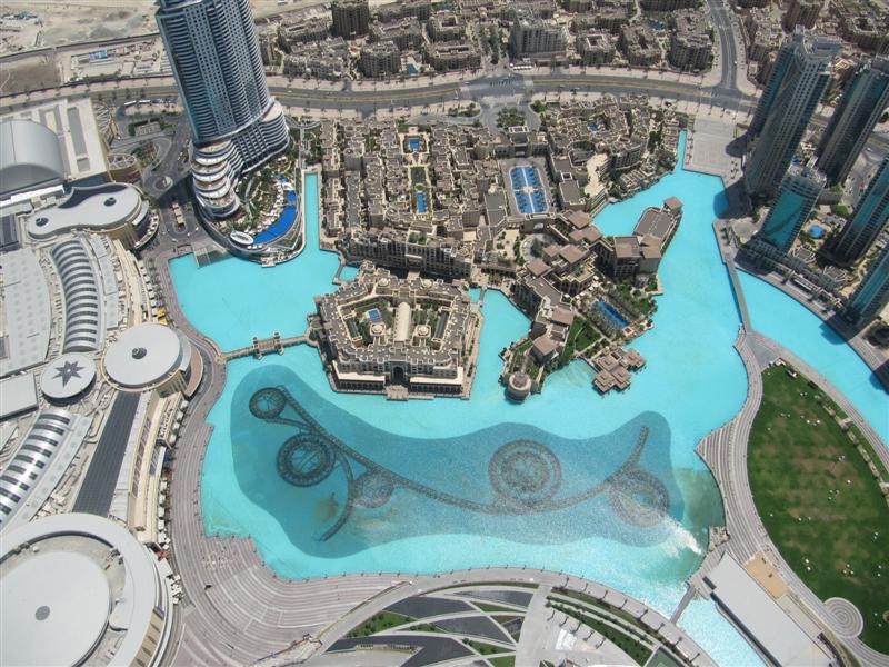 Downtown Burj and the Dubai Mall lake where the fountain shows are