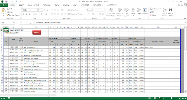 Rekap Nilai Raport