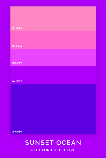 Purple color palette called sunset ocean