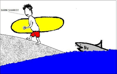 SURFING,SHARK,CARTOON,WEBCOMIC