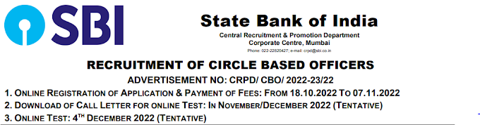 SBI Circle Based Officer  Recruitment 2022 – 1422 Posts - Apply Online Now