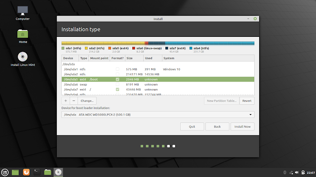 Panduan Cara Install Linux Mint 20 Dual Boot Dengan Windows 10