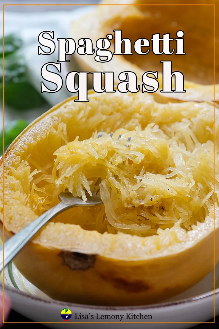 The best way and easy way to cook spaghetti squash! No fuss with the exception of cutting the spaghetti squash into two halves. Serve with simple napoletana sauce.